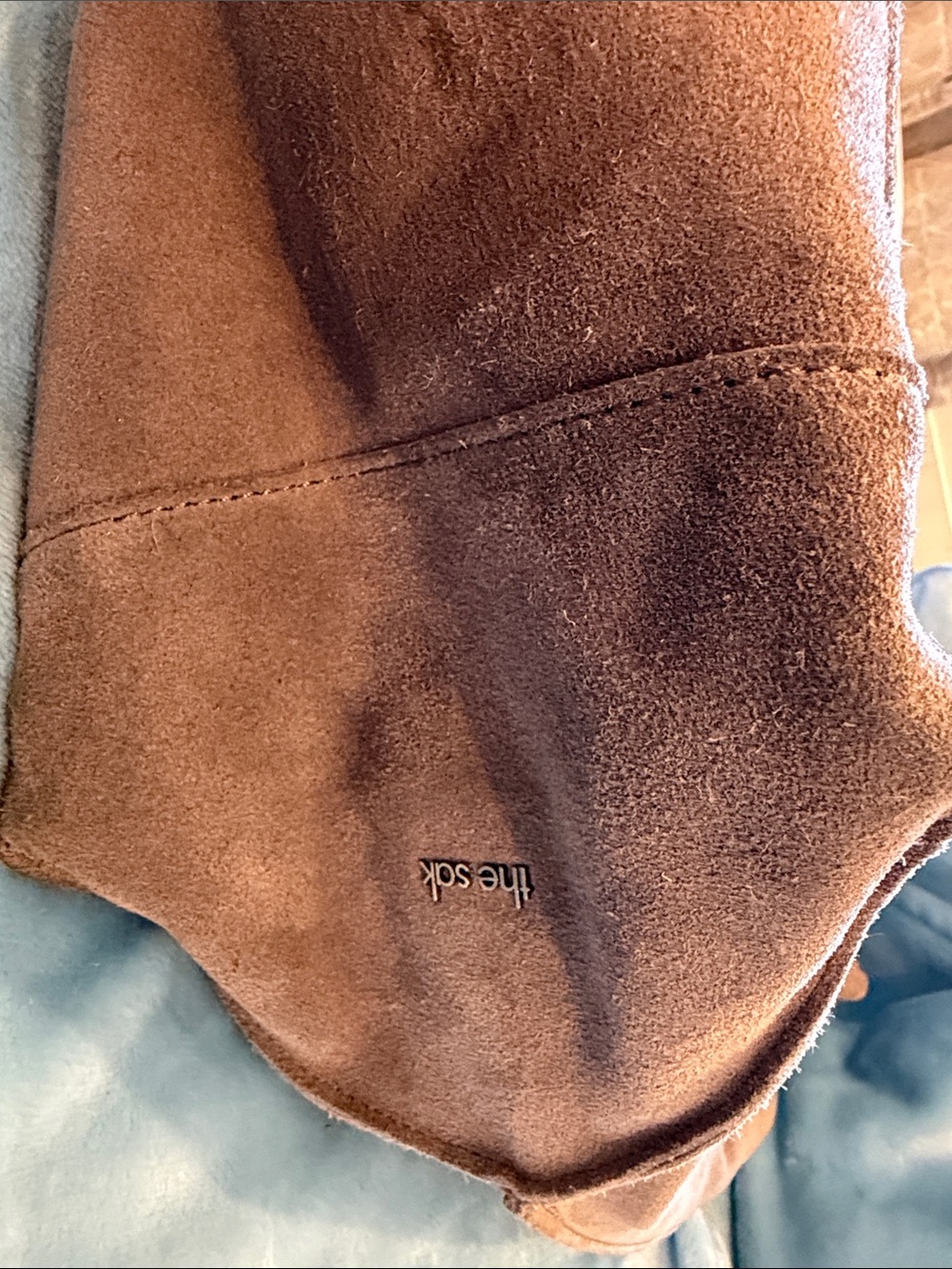 The Sak Los Feliz Slouchy Large Hobo Tote Bag in Mushroom Taupe Suede Leather - Picture 8 of 16